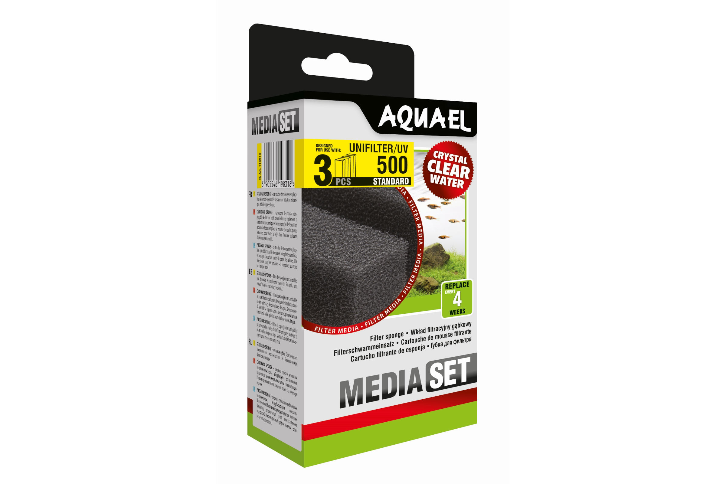 Aquael Filterschwamm Unifilter 500, Filter-Ersatz, 3 Stück